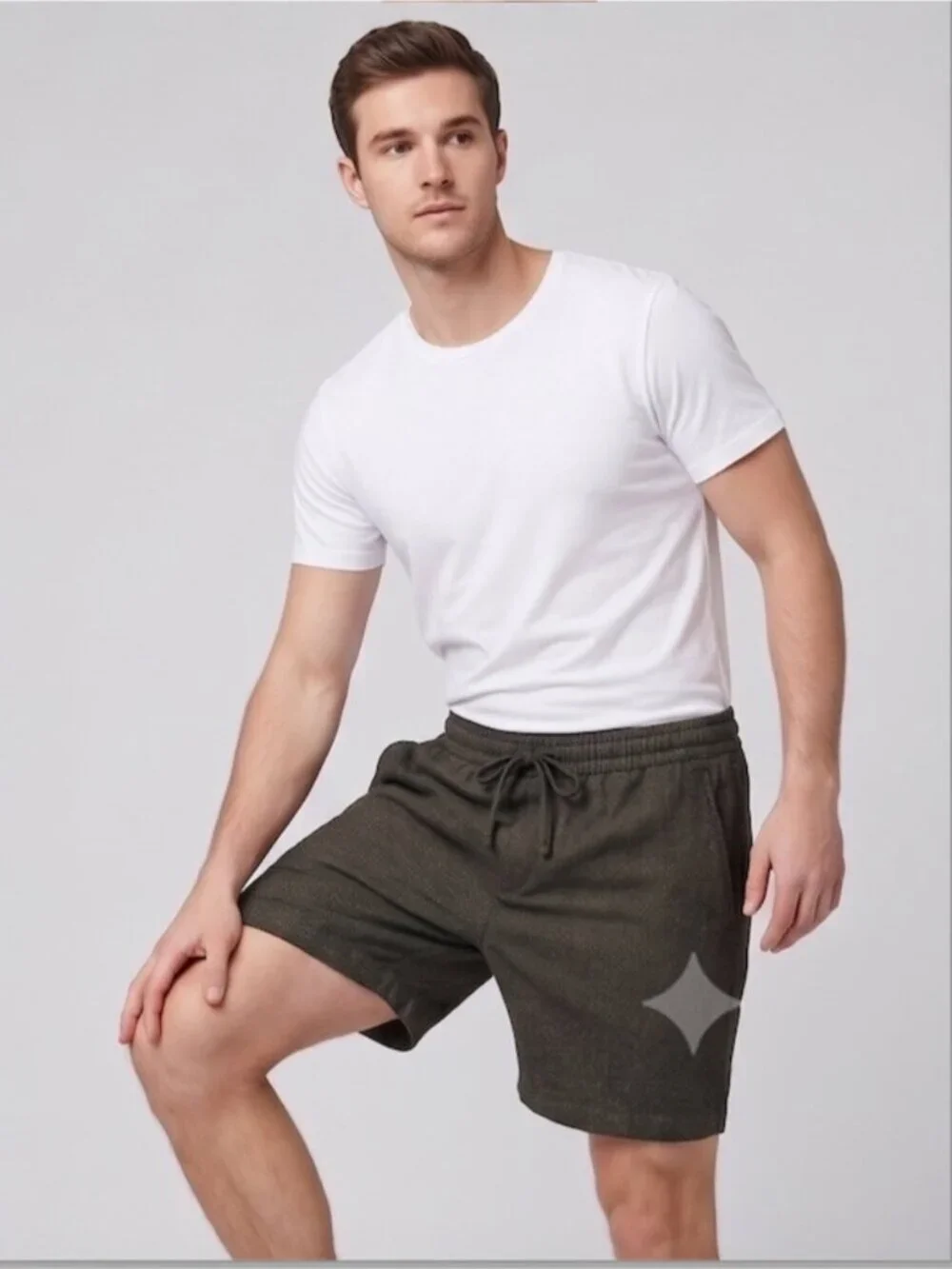 Abercrombie Mens Linen Blend Shorts S Pebble Black Dual Side Pockets Zipper - Picture 5 of 7